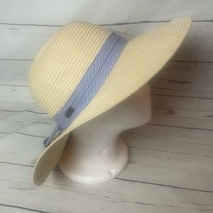 Elegant Cream and Blue Women's Sun Hat